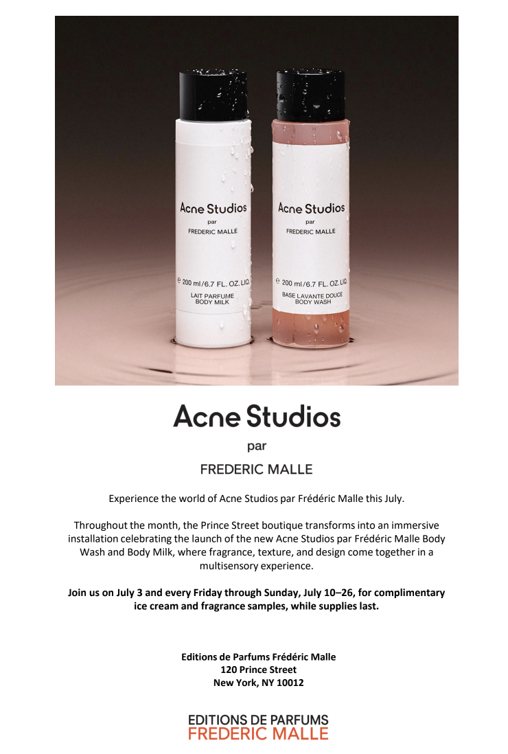 Éditions de Parfums Frédéric Malle x Acne Studios — NYC for FREE
